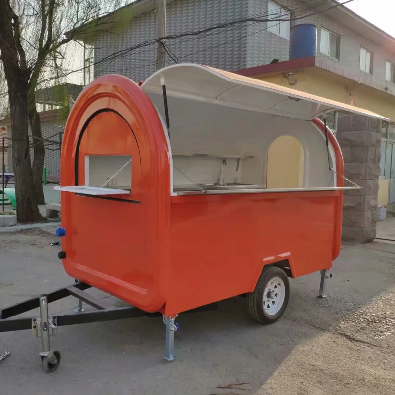 

Customized Towable Mobile Food Trailer Coffee Ice Cream Full Kitchen Equipment Outdoor Catering Mini Service Cart