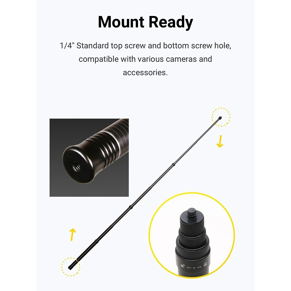

Ultra-Long Carbon Fiber Invisible Selfie Stick Adjustable Extension Rod For Insta360 ONE X2 / ONE R / ONE X Selfie Stick