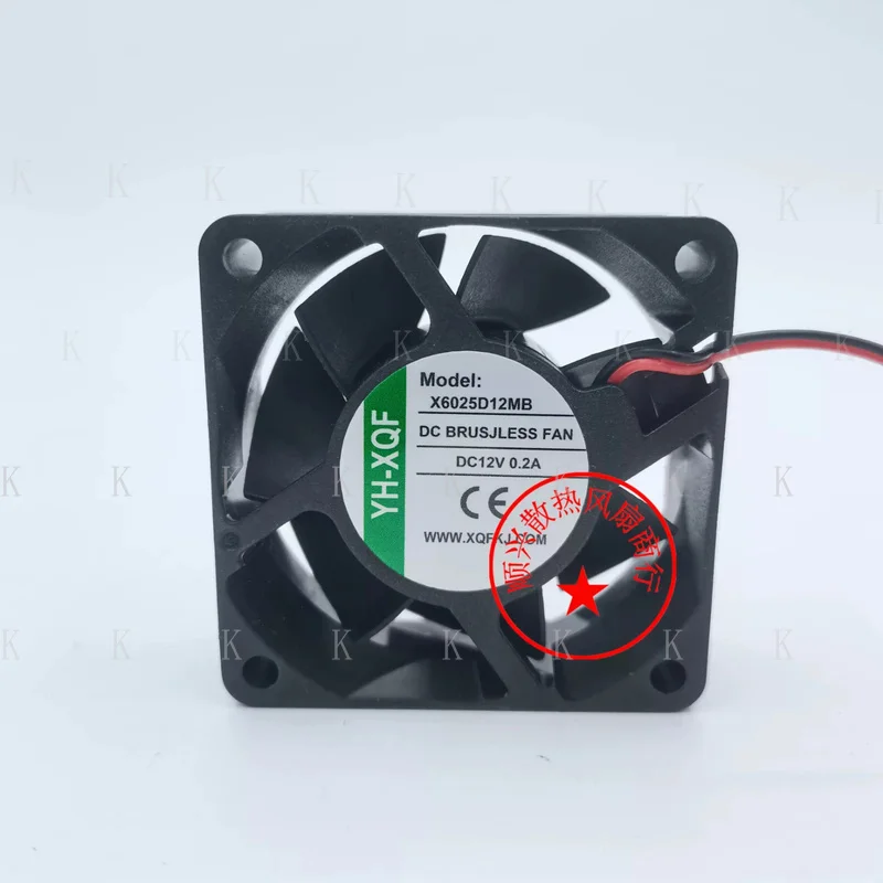 C  FOR 1PCS YH-XQF X6025D12MB DC12V 0.2A 60×25 mm 2-Wire Cooling Fan