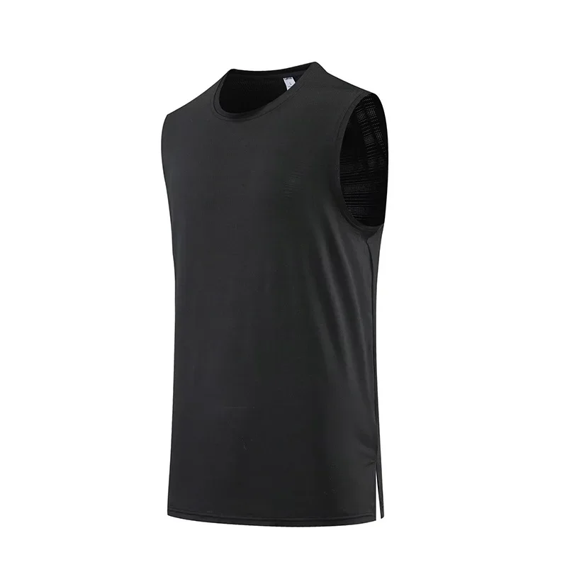 Camiseta sin mangas de secado rápido con cuello redondo para hombre, chaleco muscular de verano, ropa de gimnasio, camiseta sin mangas para culturismo, camisetas deportivas de entrenamiento