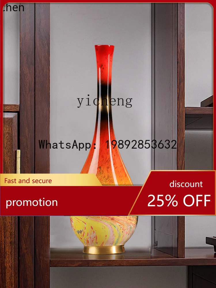 

HT copper vase, living room entrance wine cabinet atmospheric decorative ornament, advanced handicrafts