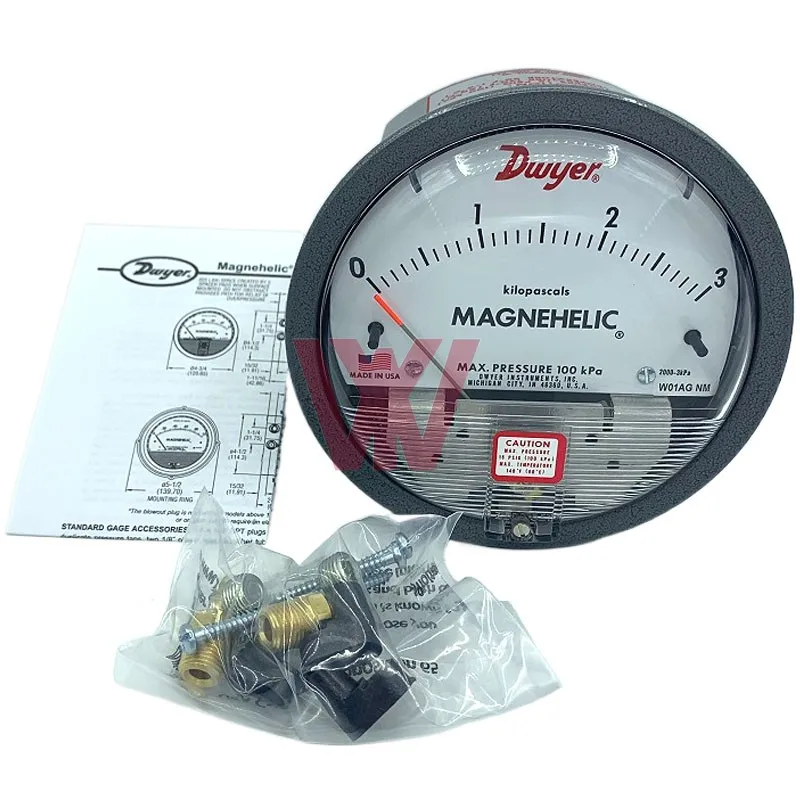 2000 Dwyer Differential Pressure Gauge 60Pa 500Pa 1KPa Mechanical Differential Pressure Gauge Magnehelic
