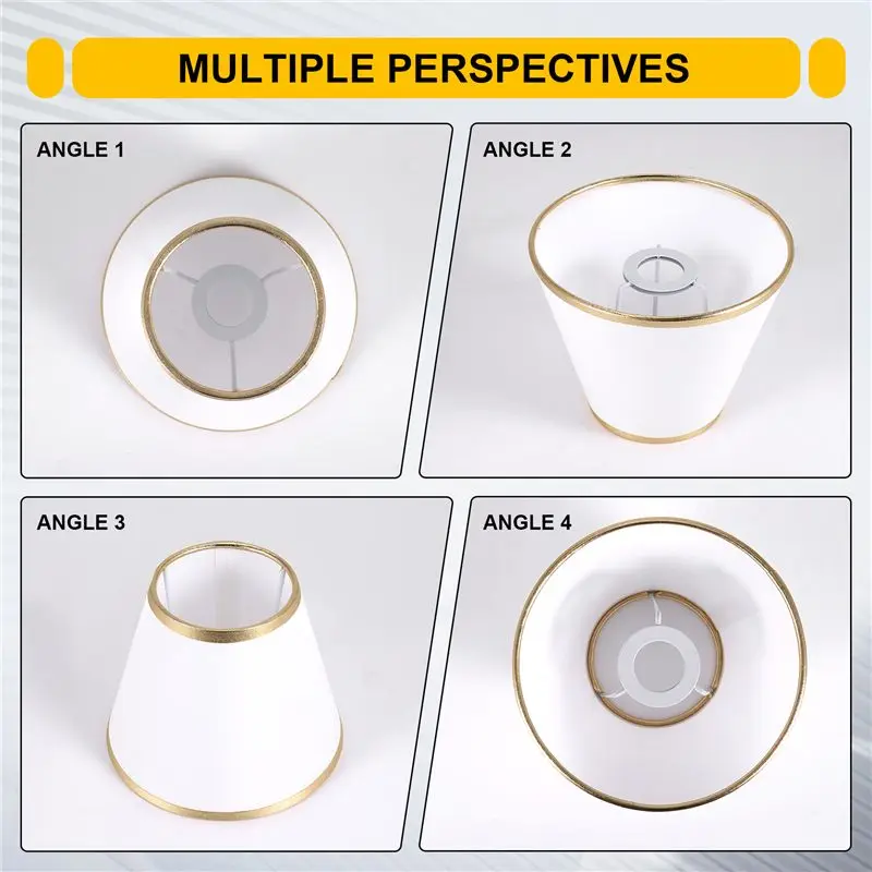 B50C Drum Lamp Shade Dustproof Barrel Shape Cloth Lampshade Table Floor Chandelier Light Replacement For Home Office White