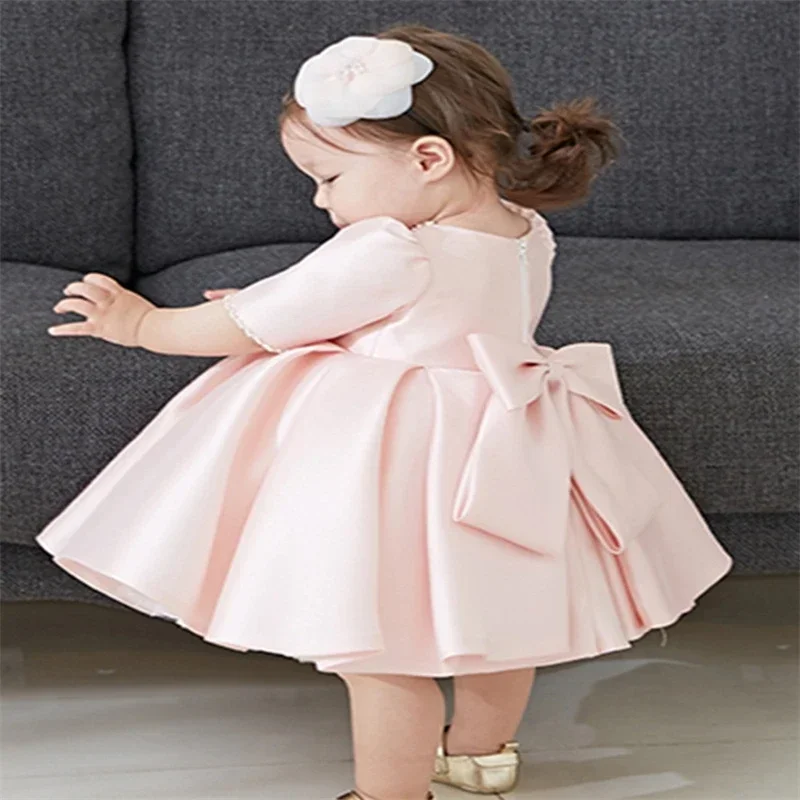 Girls Ball Gowns Princess Girls Dress For Party And Wedding Tulle Puffy Pearl 1st Birthday Party Baby Baptism Christening Dress