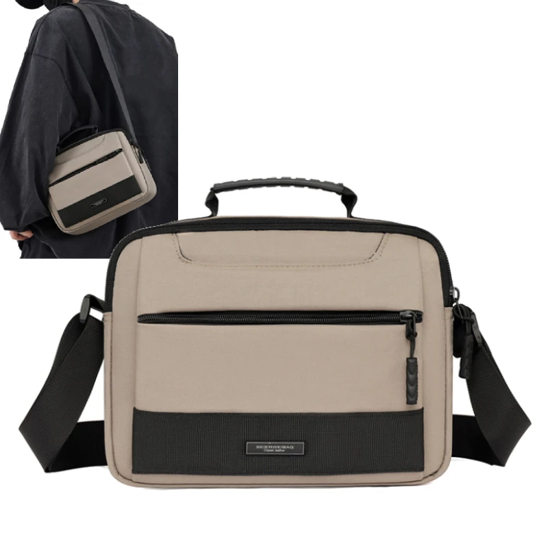 

Men's Crossbody Bag Casual Large Capacity Multi-Pockets Shoulder Bag Simple Commuting Messenger Bags Square Male Sling Backpack