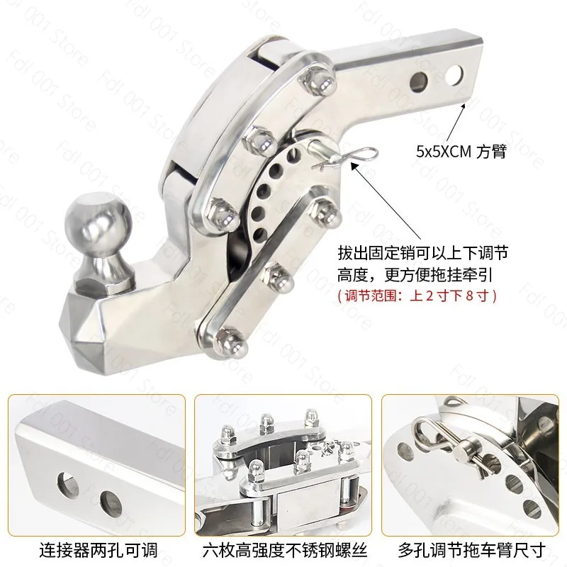 Adjustable Stainless Steel Trailer Hitch for F150 Raptor Tundra Sequoia Ranger Bronco