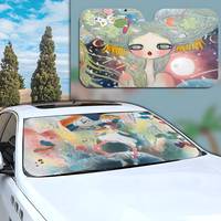 Aya Takano Summer Car Sunshade Front Windshield Sunshade Sunblock Thermal Insulation Sunshade Umbrella Retractable