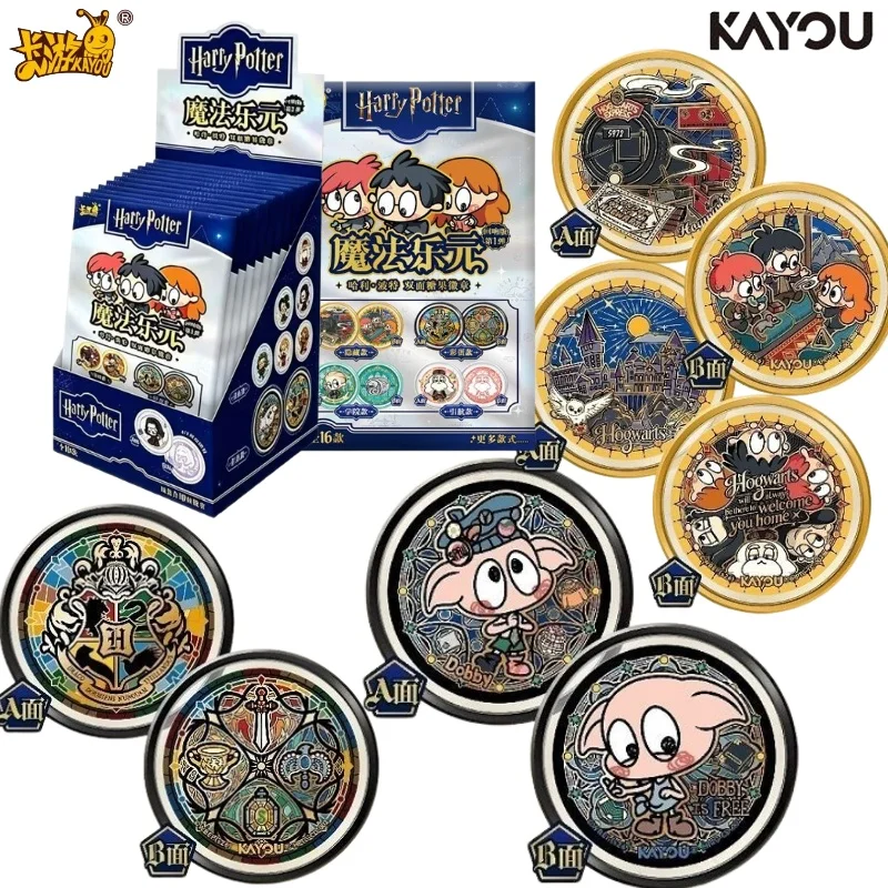 KAYOU Original Harry Potter Magic Candy Echo Double‑Sided Metal Badge Blind Pack, Chibi Character Enamel Pin Collectible Brooch