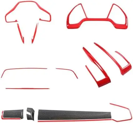 

YINGTUU Комплект отделки салона для Honda Civic 10-го поколения 2016-2021 - 15 предметов, красные аксессуары для приборной панели, консоли и воздуховодов