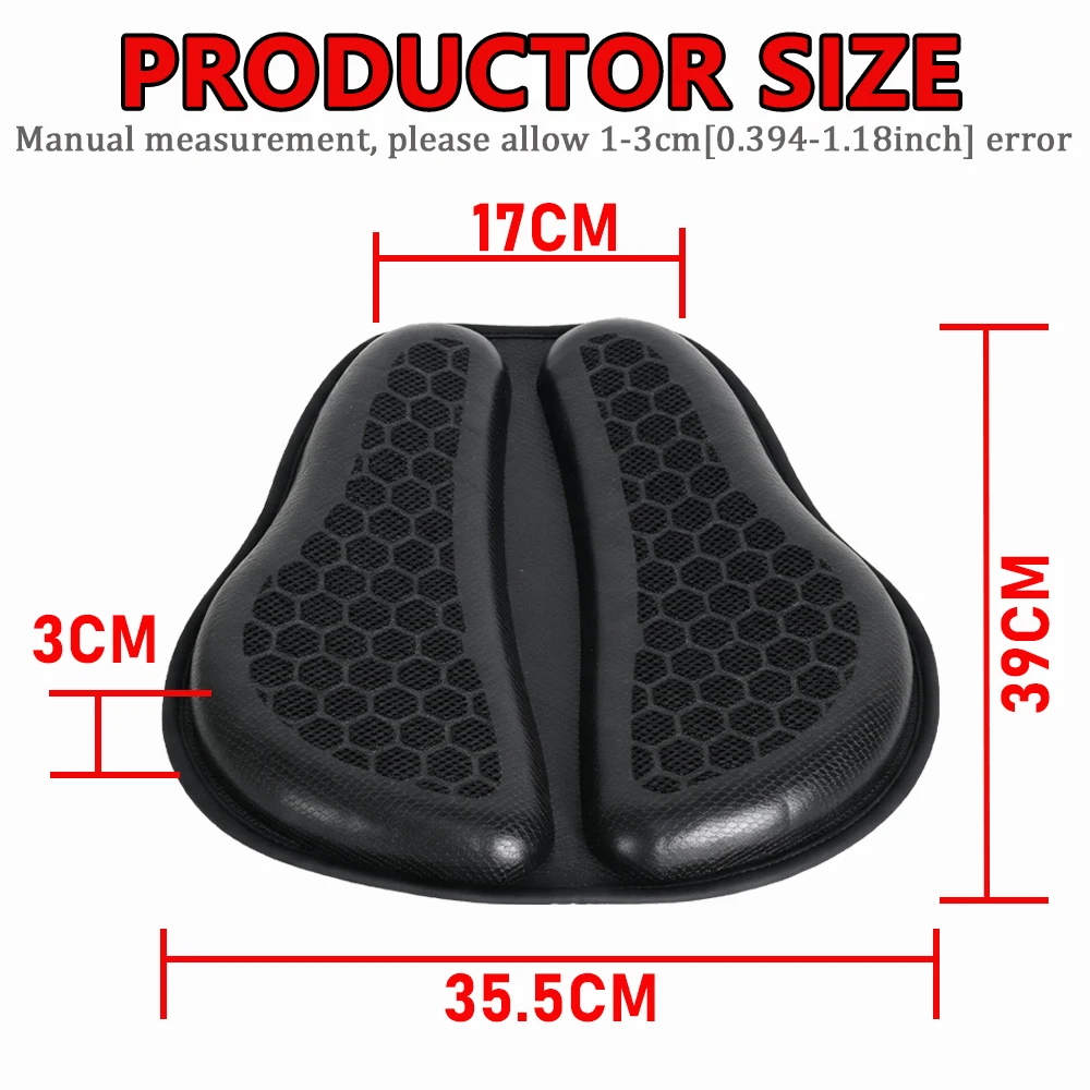 Foldable Motorcycle Gel Seat Cushion 3D Honeycomb Structure Shock Breathable Motorcycle Gel Seat Pad Gel Cushion For Seat