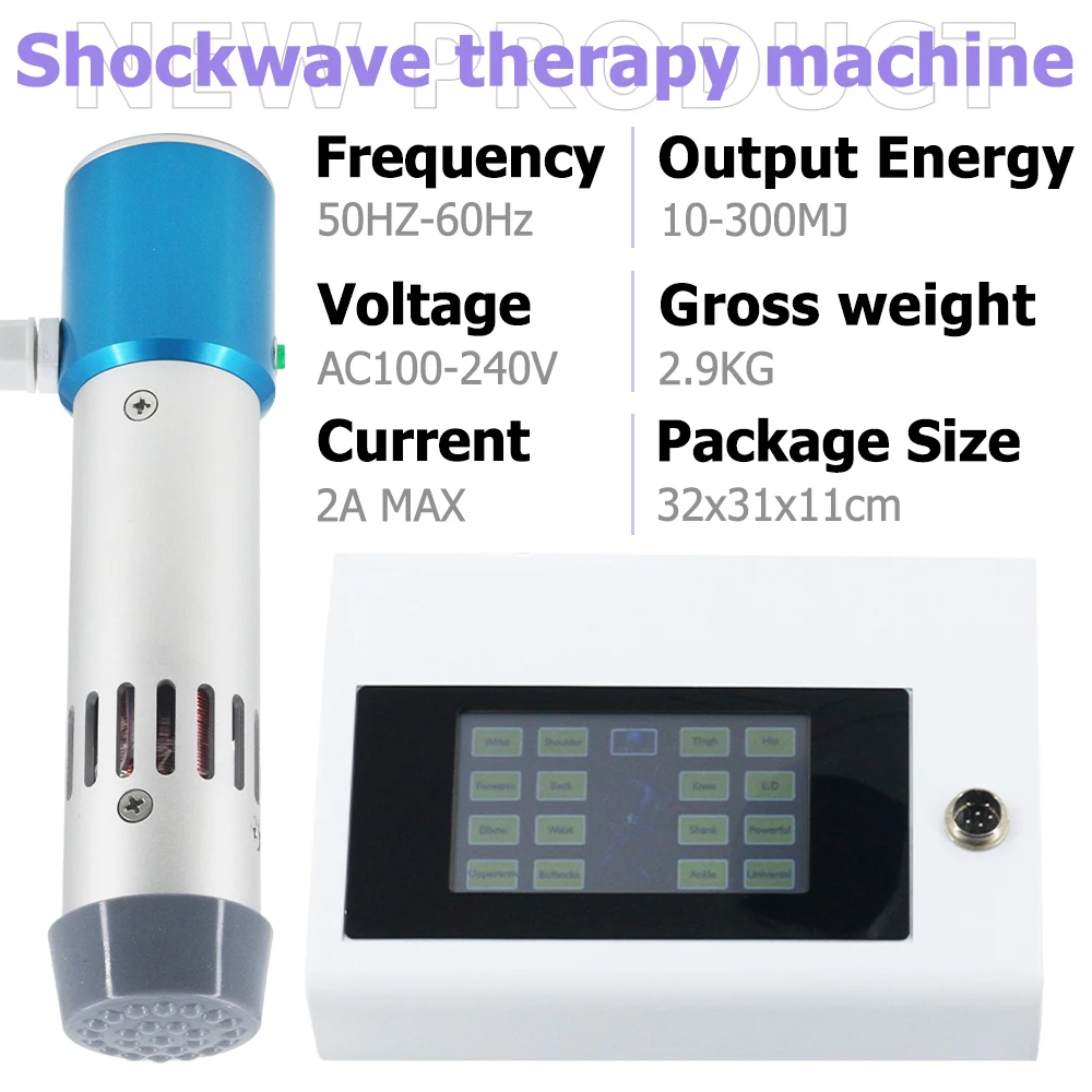 300MJ Shock Wave Therapy Machine Physiotherapy For ED Treatment Knee Pain Relief Professional Shockwave High Energy Massager New