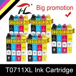 20pcs Cartouche D'encre Compatible T0711 T0712 T0713 T0714 Pour Epson Stylus SX110 SX105 SX115 SX200 SX205 SX209 SX210 imprimante à jet d'encre