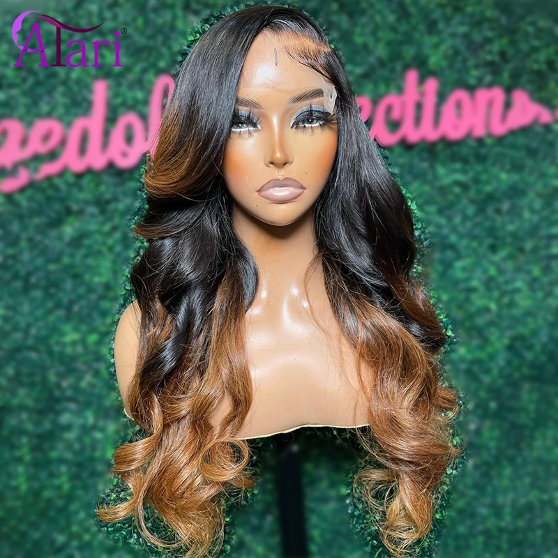 

Ombre Brown with Black 13x4 Lace Frontal Body Wave Wig Transparent 13x6 Lace Front Human Hair Wigs Brazilian 5x5 Closure Wig