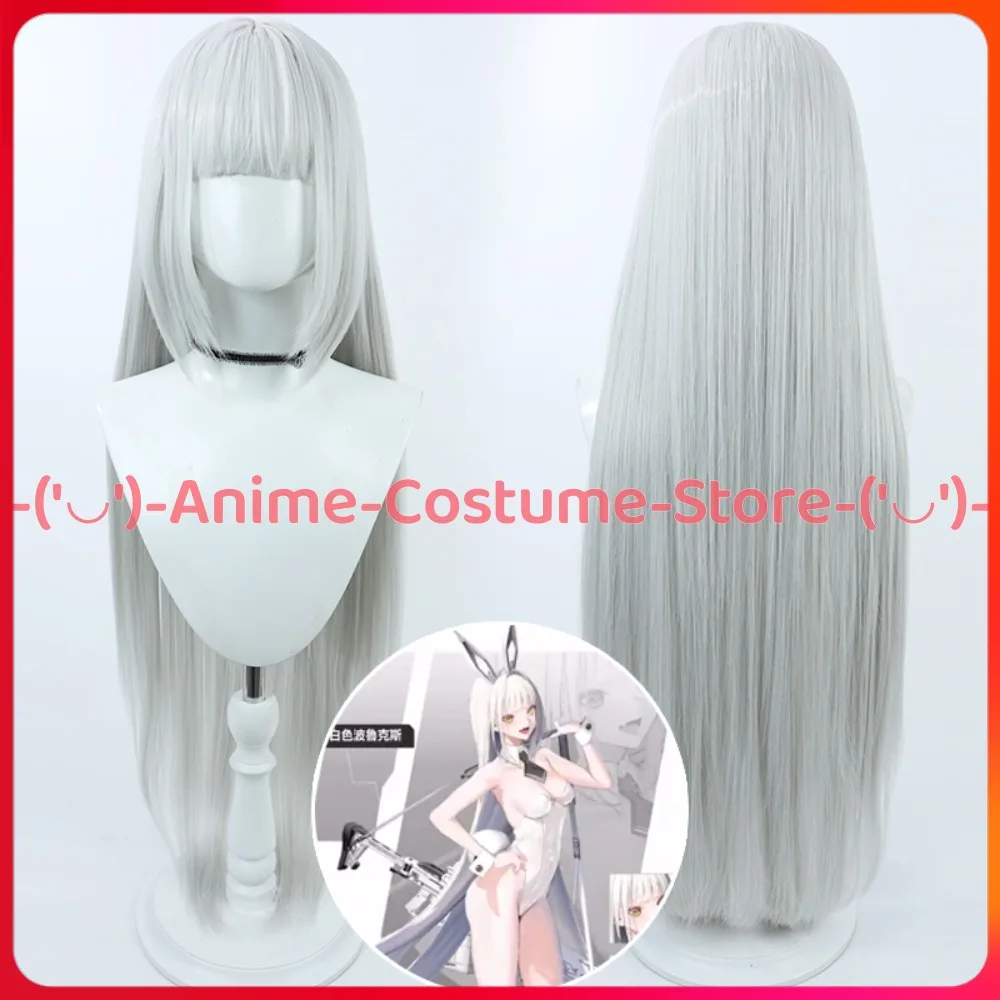 Godin van de overwinning: Nikke Blanc Wit Konijn Cosplay Pruik Bunny Girl Game Karakter Halloween Carnaval Party Pruiken Synthetisch haar