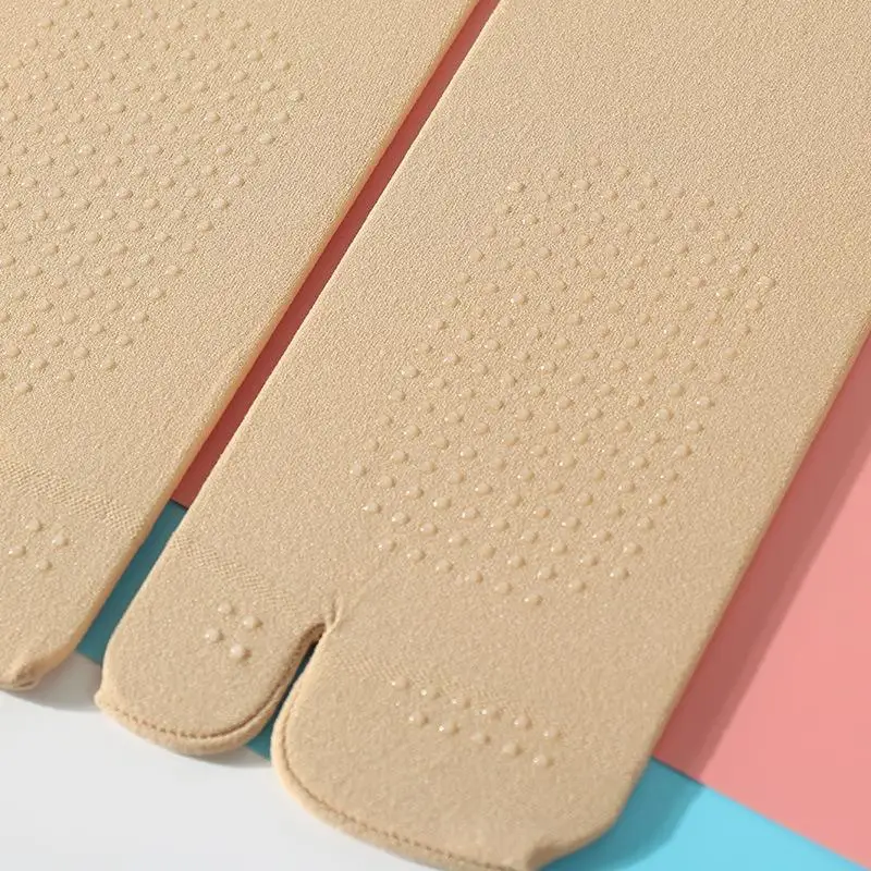 Women Two Finger Silk Sock 1 Pair Solid Color Sheer Nylon Stockings Silicone Anti Slip Sole Breathable Thin Sock For Casual Wear view 5