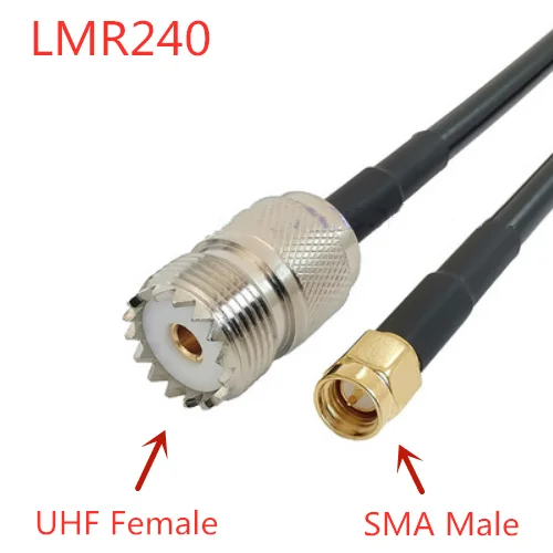 

NEW LMR240 Cable UHF Female to RP-SMA & SMA male Connector Low Loss LMR-240 50-4 RF Coaxial Jumper Cable