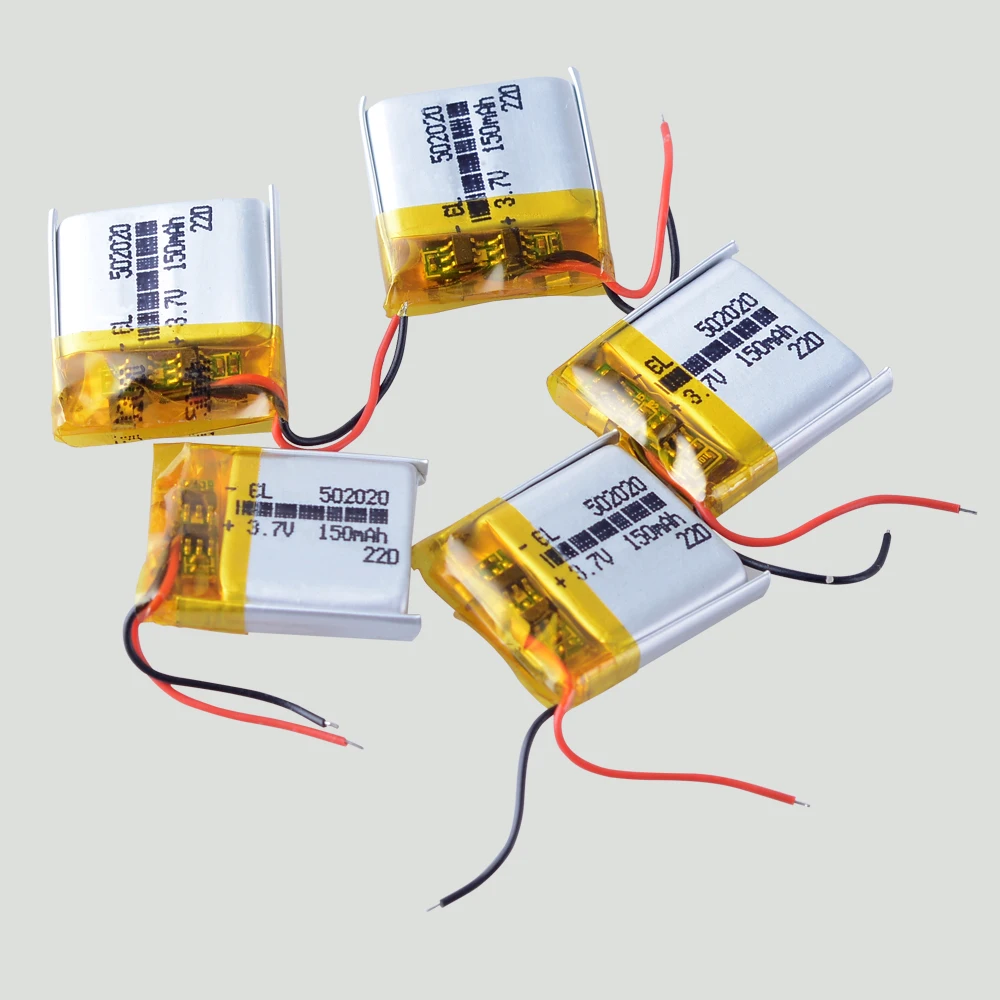 5Pcs 502020 150mAh Lithium Polymer Battery FOR  MP3 TWS EARBUDS Speaker Smart Watch Earphone Headphone TOYS Story Machine