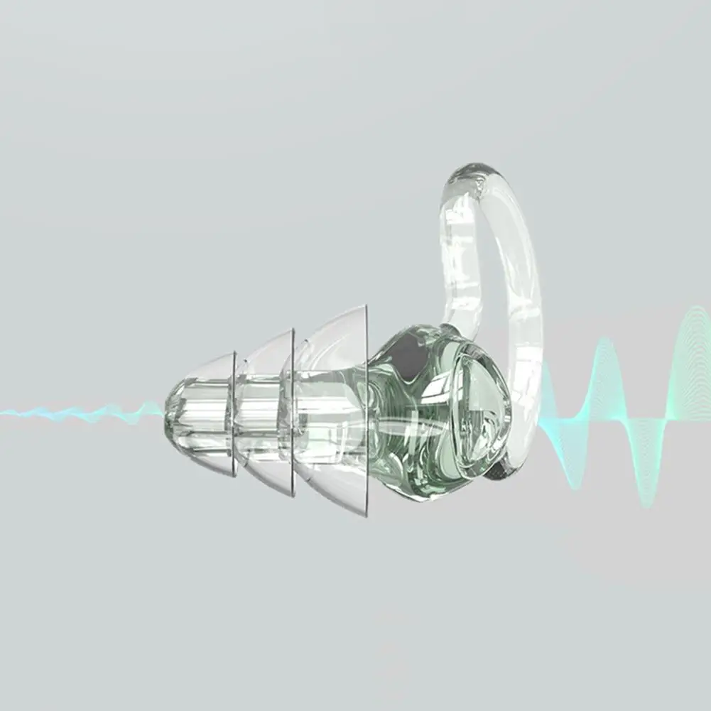 سدادات أذن من السيليكون عازلة للصوت ومضادة للضوضاء (أبيض)