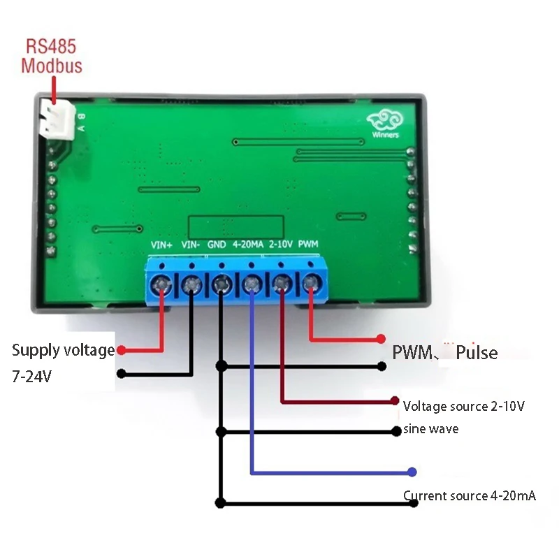 PWM pulse adjustable module sine wave 0/4-20mA, 0/2-10V signal generator RS485 Modbus