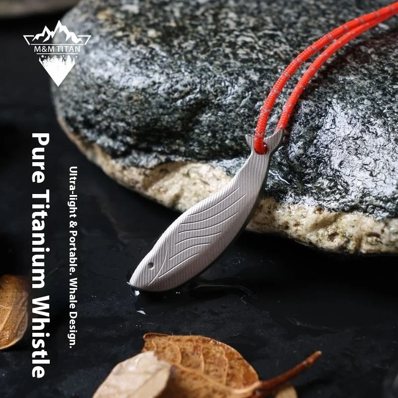 التيتانيوم النقي في الهواء الطلق صفارة إنقاذ المحمولة عالية التردد صافرة لطيف شكل السمكة صافرة للتخييم والمشي لمسافات طويلة