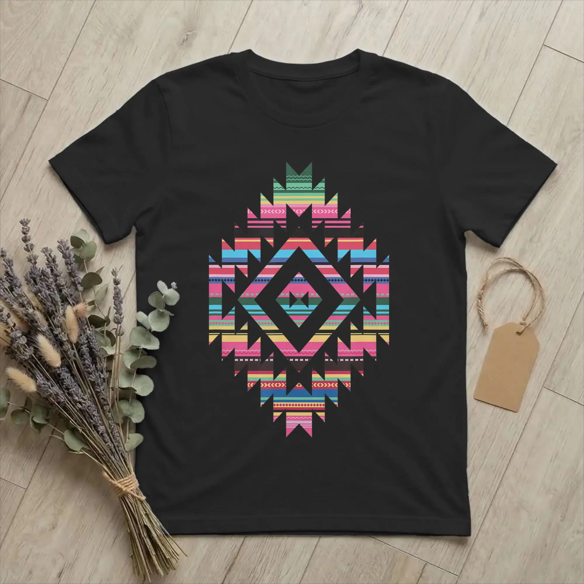 Men's Southwest Aztec Mexican Tribal T Shirt Serape Pattern Cotton Clothing Amazing Short Sleeve Round Collar Tees Gift T-Shirt