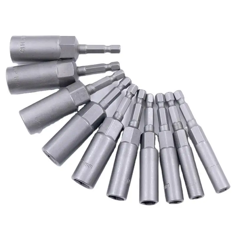 Tournevis à écrou à Impact profond, outil de douilles pour outil électrique 80mm 100mm 150mm outils de démontage de boulons à tige hexagonale 1/4 Extra longue 1 pièce