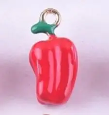 

10 шт., подвески из сплава с перцем чили, красный металлический кулон, миниатюрные овощные ювелирные изделия, серьги «сделай сам», ожерелья, принадлежности для рукоделия