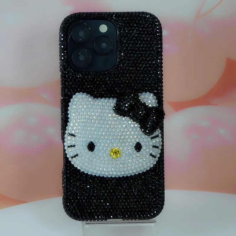 Cartoon Mobile Phone Case Rhinestone for Iphone18 17 16 15Pro Max Phone Case Cat Upscale Gift Anti-Fall Protective Cover