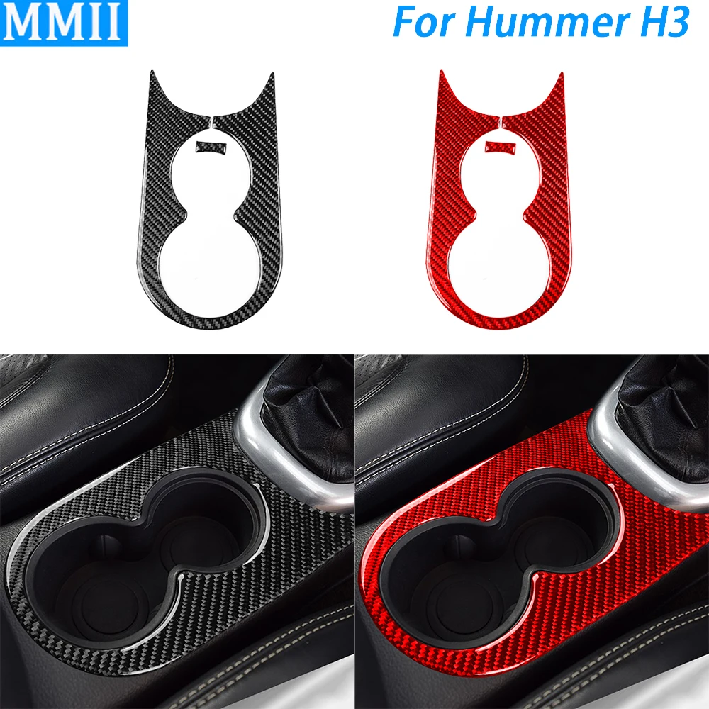 

For Hummer H3 2006-2010 Carbon Fiber Center Water Cup Holder Panel Decorative Cover Car Interior Decoration Accessories Sticker