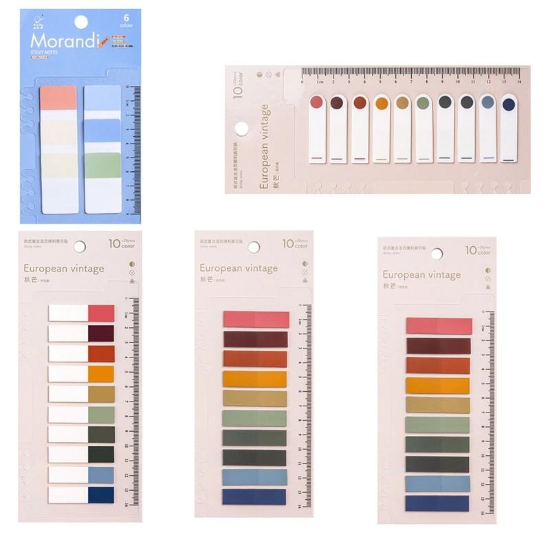 860 ชิ้น Sticky Index Tabs 5 ชิ้น Sentimeter Scale ไม้บรรทัด, เขียนได้เครื่องหมายหน้าแท็บ Repositionable หน้าแท็บ, 4 รูปแบบ