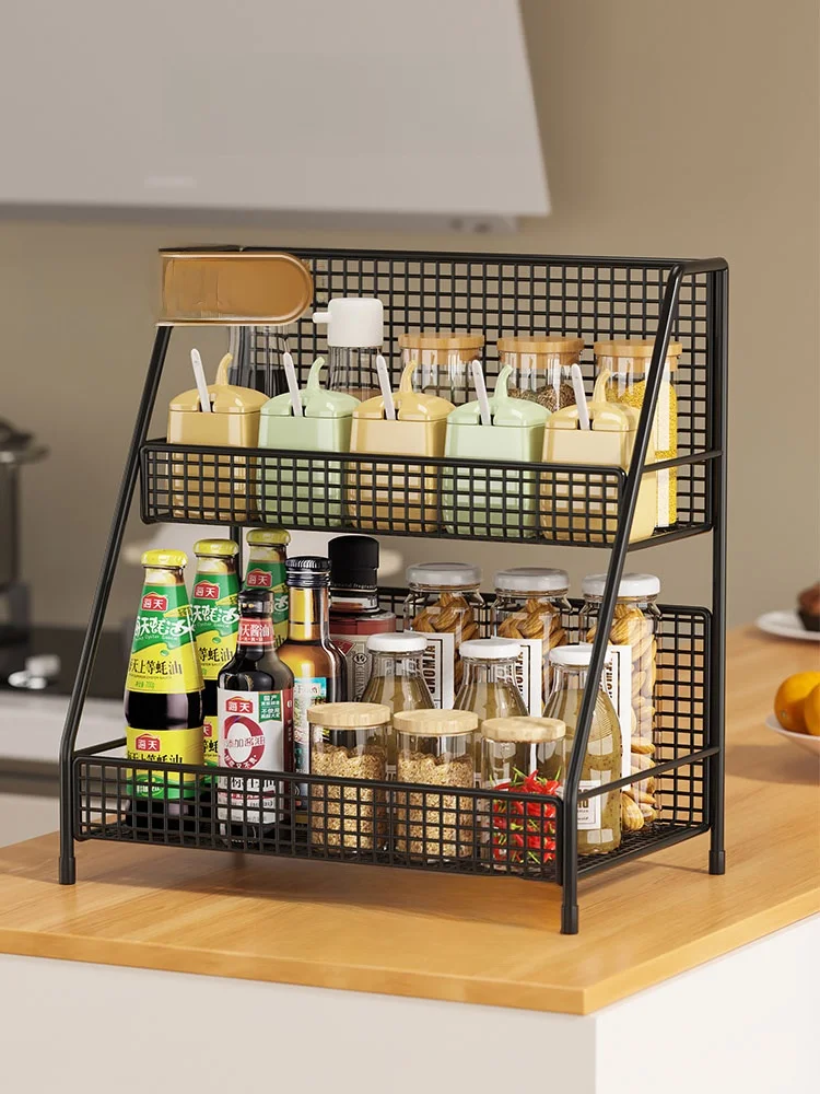 

Настольный многоярусный органайзер для специй и чашек, подставка для стаканов в гостиную, классический металлический органайзер для дома