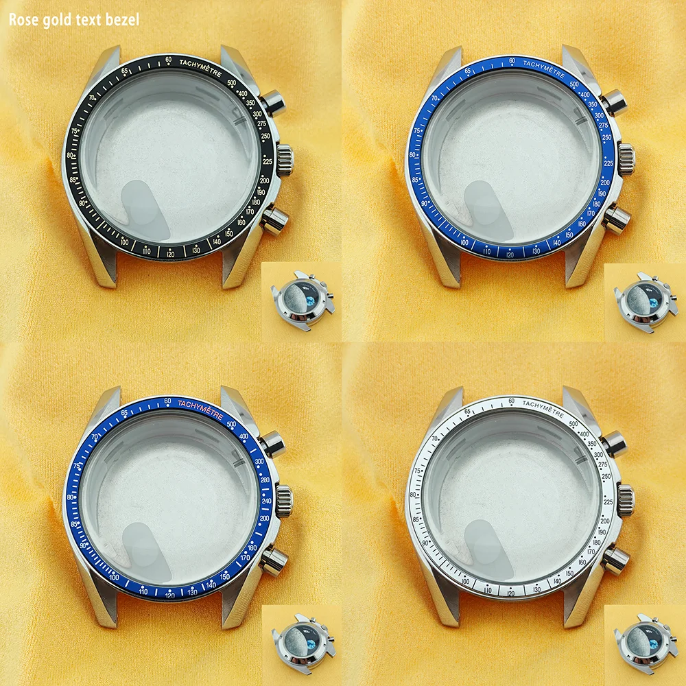 VK63 Gehäuse 39,7 mm passend für Speed Master VK63 Gehäuse Moon Watch Gehäuse Metallgehäuse Rückseite mit Mondmuster VK63 Chronograph Gehäuse VK64 Gehäuse – Detail 7