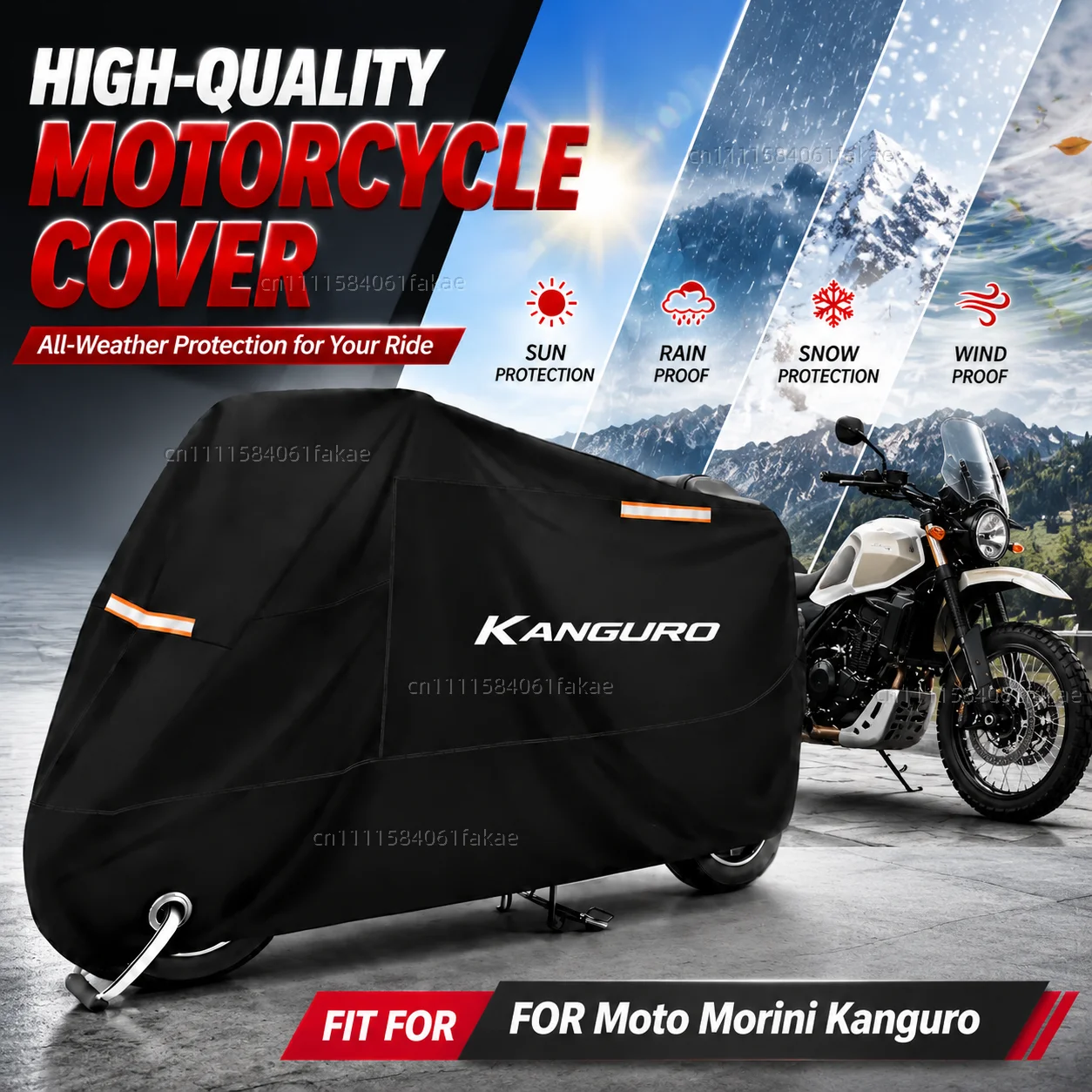 Cubierta impermeable para motocicleta, para exteriores, para todas las estaciones, a prueba de polvo, protección UV, cubierta para lluvia para Moto Morini Kanguro 1983-1990