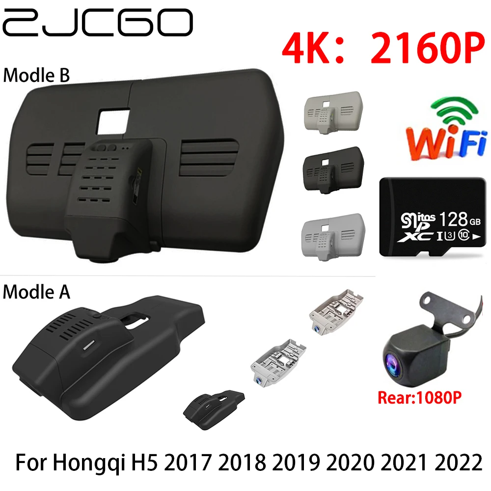 

ZJCGO 4K Car DVR Dash Cam Wifi Front Rear Camera 2 Lens 24h Parking for Hongqi H5 2017 2018 2019 2020 2021 2022