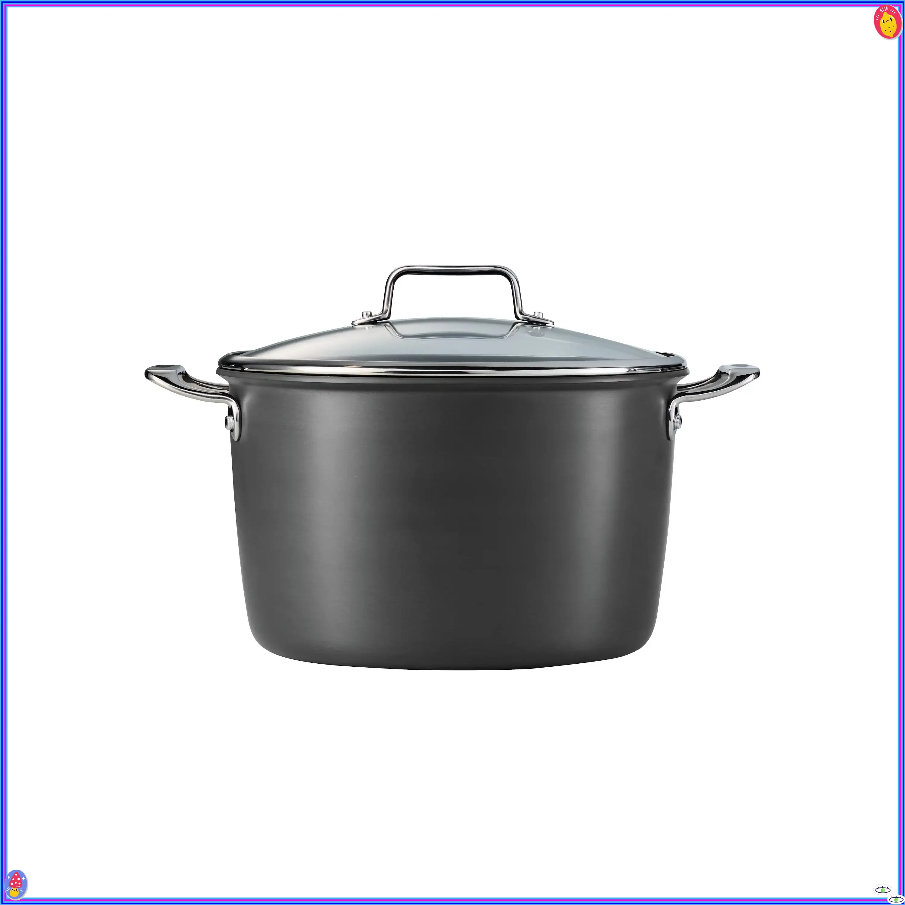 

8 Quart Hard Anodized Nonstick Stock Pot with Lid, Aluminum Cooking Pot for Soups Stews & Pasta