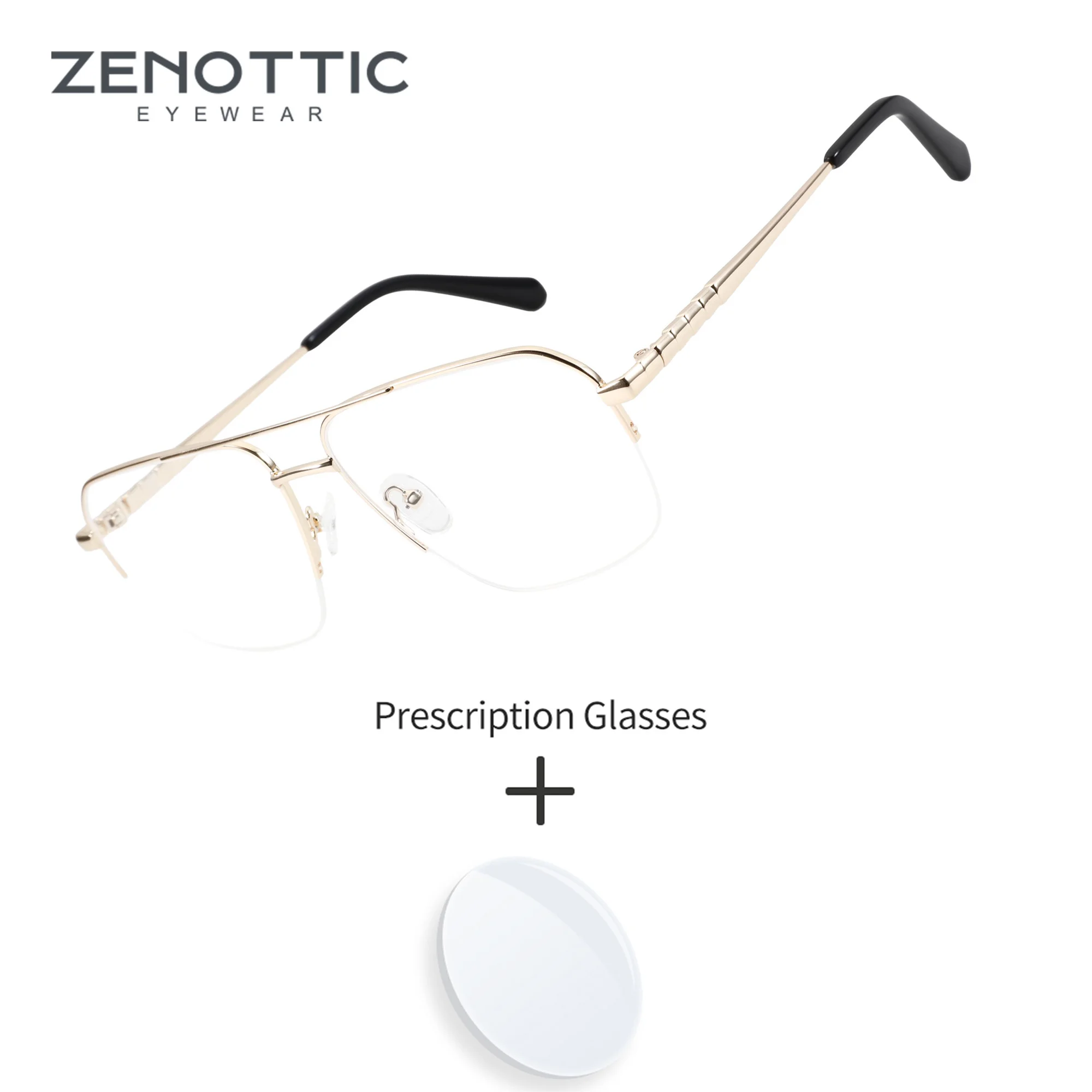 zenottic-xlサイズ-パイロット型-眼鏡-フォトクロミックレンズ-ブルーライトカット-ヴィンテージメタル-メンズ用