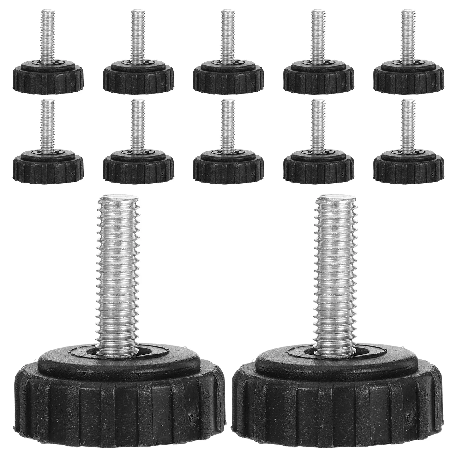 

12pcs Furniture Feet Levelers Nonslip Anti Slip Pads Adjustable Screw Floor Protectors Wear Resistant Durable Plastic Glides