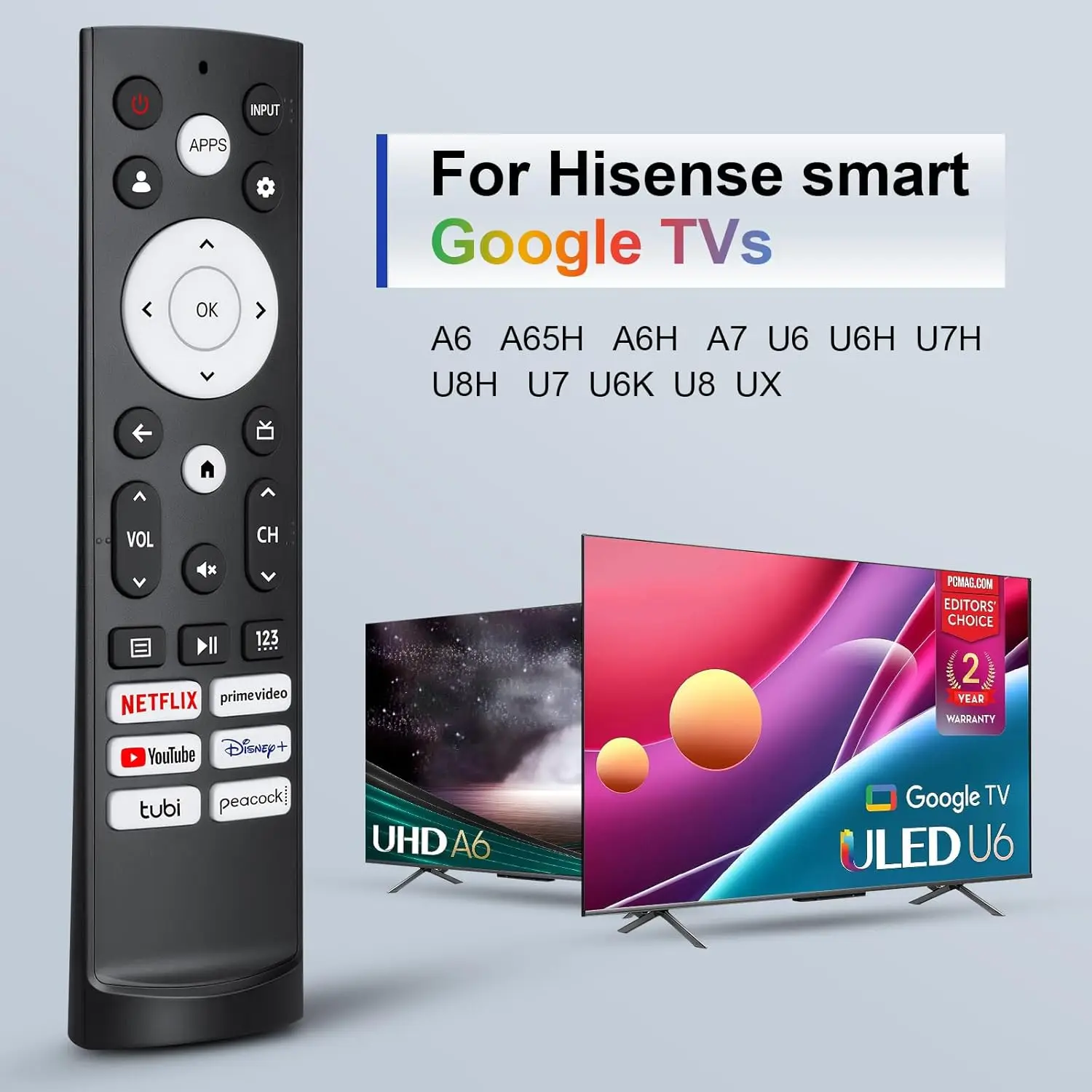 New IR HE002 ERF3M90H Replaced Remote Control Fit for Hisense Google/Android TV