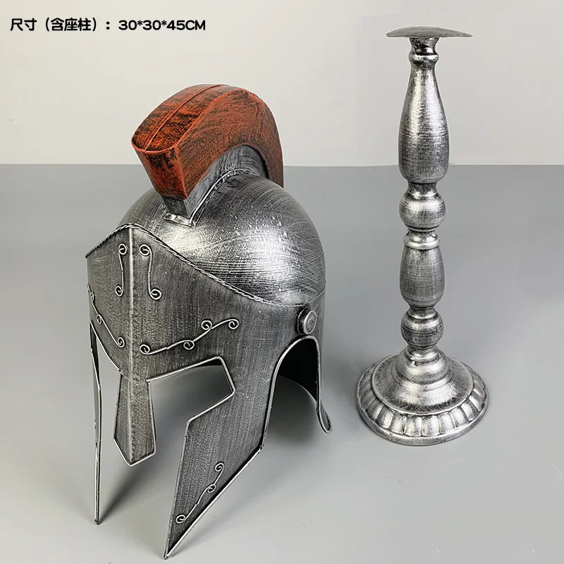 European Helmet Model Ornaments Spartan Warrior Armor Decor Roman Soldier Medieval Knight Helmet for Gifts Home Bar Decoration - view 6