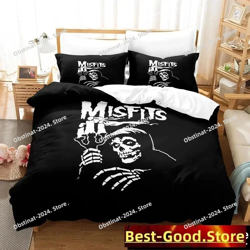 3D The Misfits Glenn Danzig Bedding Set Print single Comforter Quilt Bed Cover Duvet Cover Pillow Case 3 Pieces Kids Adult Size