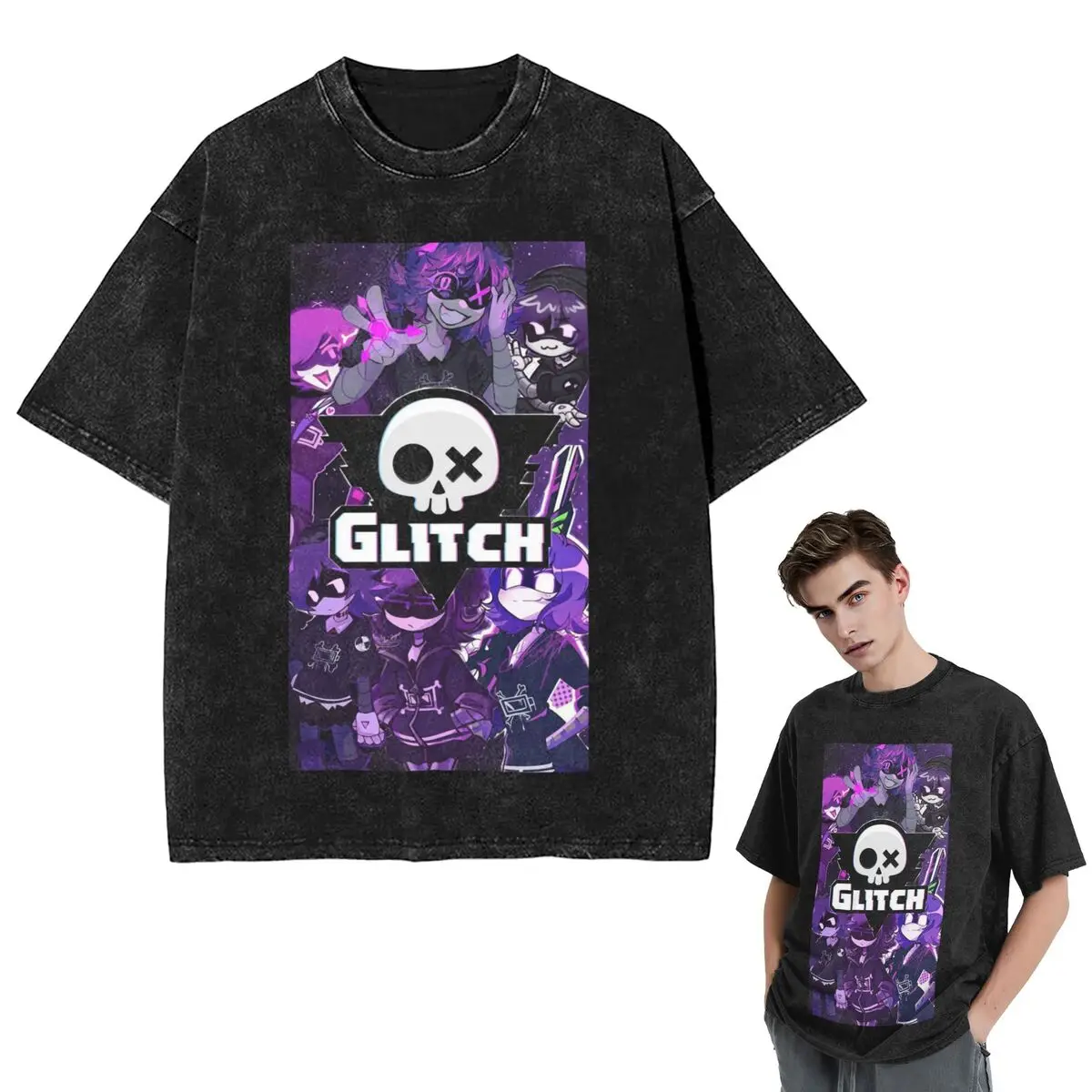Streetwear T-Shirts Murder Drones Washed T Shirt Short Sleeve Hip Hop T-Shirt Tops Tees for Men Women