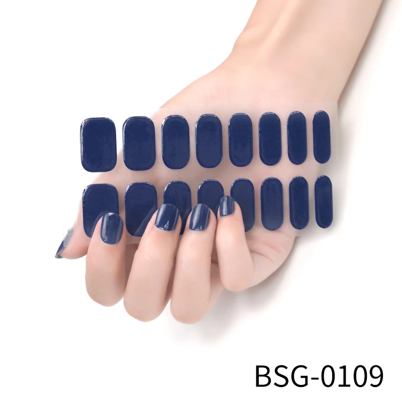 Semi Cured Gel Nails Art Sliders DIY Manicure Decor Gel Stickers Design for Nails Full Cover Nail Gel Polish UV Gel Nail