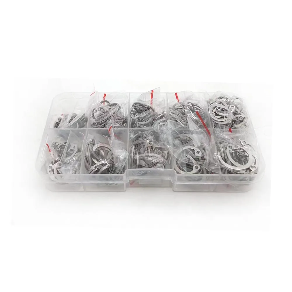 350/700X/set M8-M24 GB893 304 Stainless Steel Steel C Type Internal Circlip Retaining Clip Snap Ring for Hole Assortment Kit Set