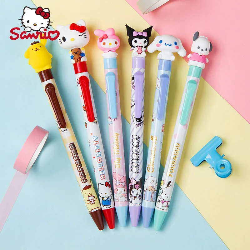 sanrio ola kitty kuromi caneta gel para meninas bonito dos desenhos animados assinatura pen preto 05 mm estudante papelaria atacado kawaii 12 pcs 36 pcs 01