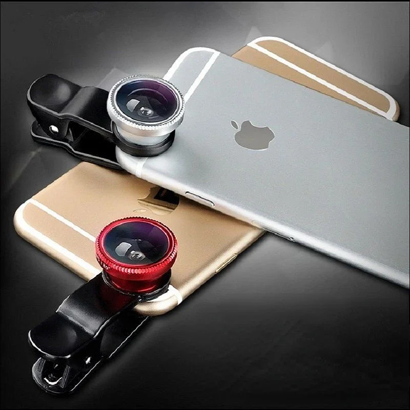 Universal Mobile Phone Lens Fish Eye Wide Angle Macro Phone With Clip Camera Lens 0.67X HD Lens Accessories for iPhone Android