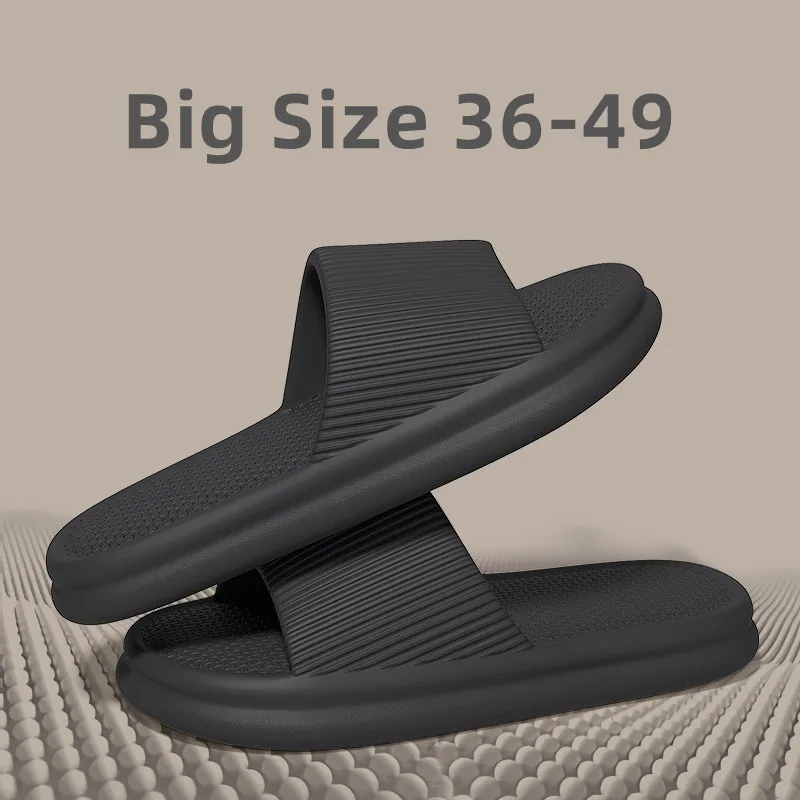 

New Fashion Slippers Women Men Summer Beach Home Concise Flats Soft EVA Light Indoor Non Slip Bathroom Shoes Couples Slides