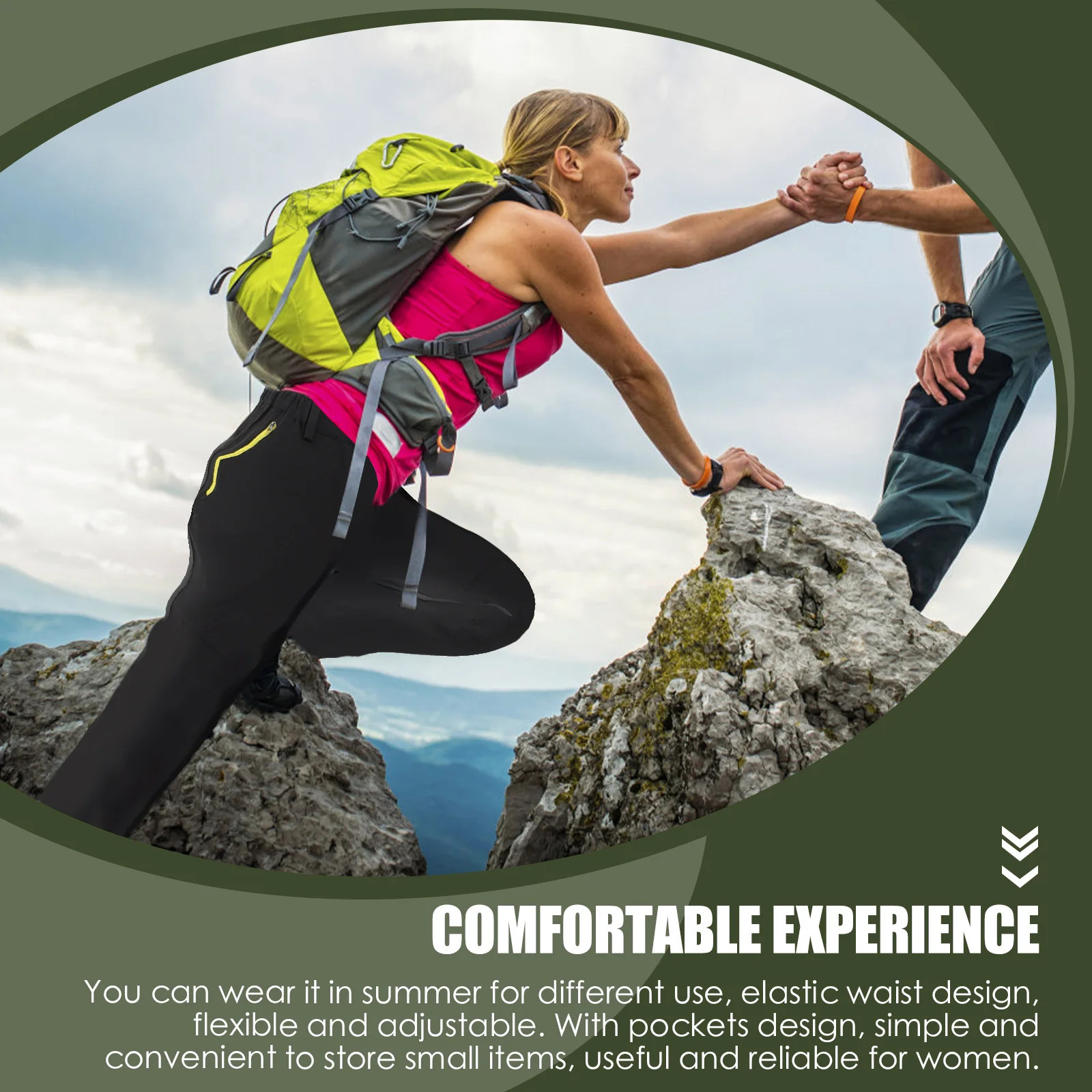 

Women Hiking 94 Polyester 6 Hiking Pants For Women Elastic Jogger Trousers Lightweight Outdoor Camping Summer Use