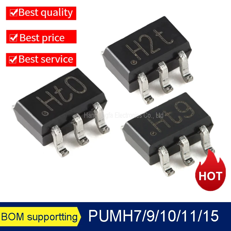 

10PCS Origina PUMH7 PUMH9 PUMH10 PUMH15 13 MARKING Ht9 Ht0 H1t H2t Ht7 H0t SOT363 SMD DIODE