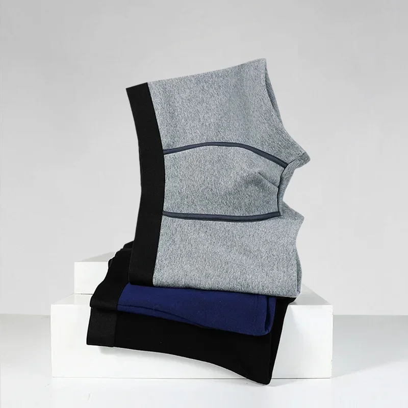 5PCSMen's warm underpants with fleece and thickened, men's four-cornered trousers, autumn and winter cold-proof shorts