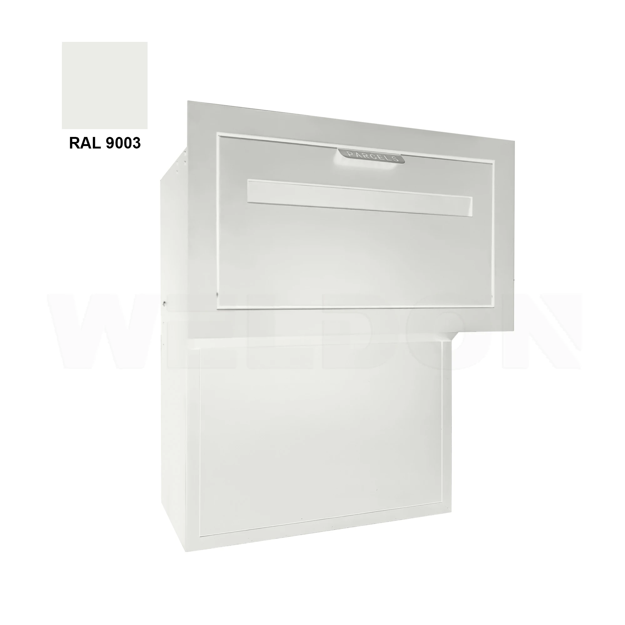 Boîte aux lettres murale autoportante en acier galvanisé, capacité 70L, antivol avec serrure à clé, 